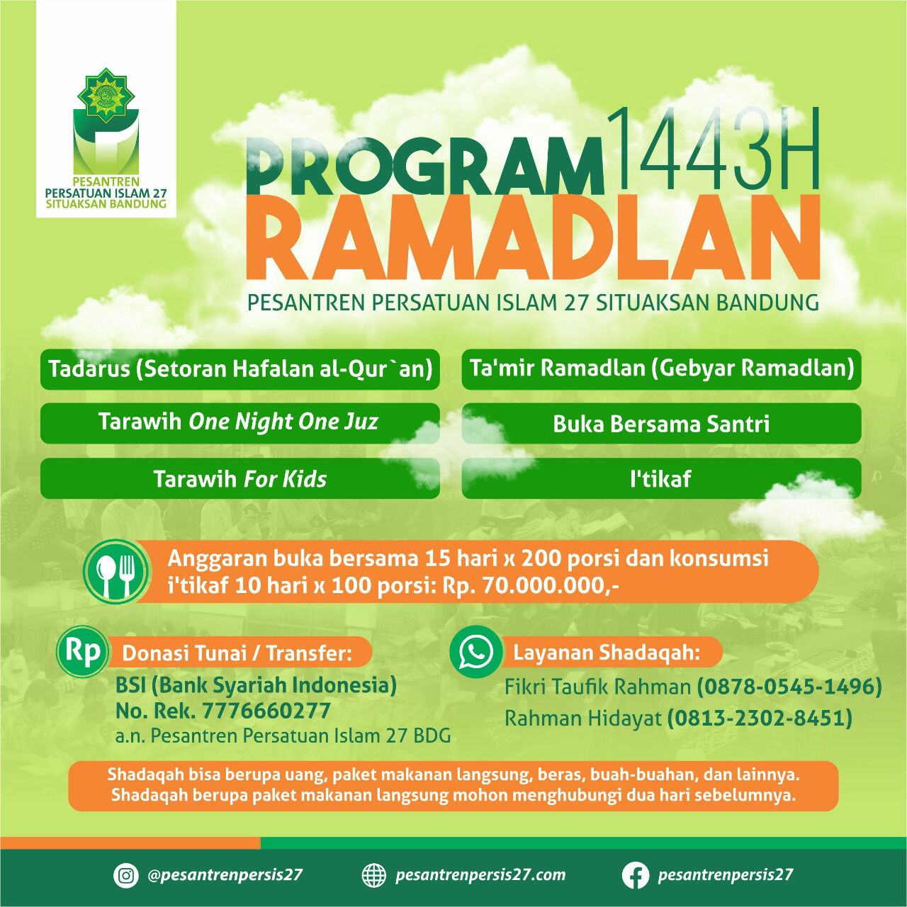 Program Ramadlan 1443 H - Pesantren Persis 27 Situaksan Bandung