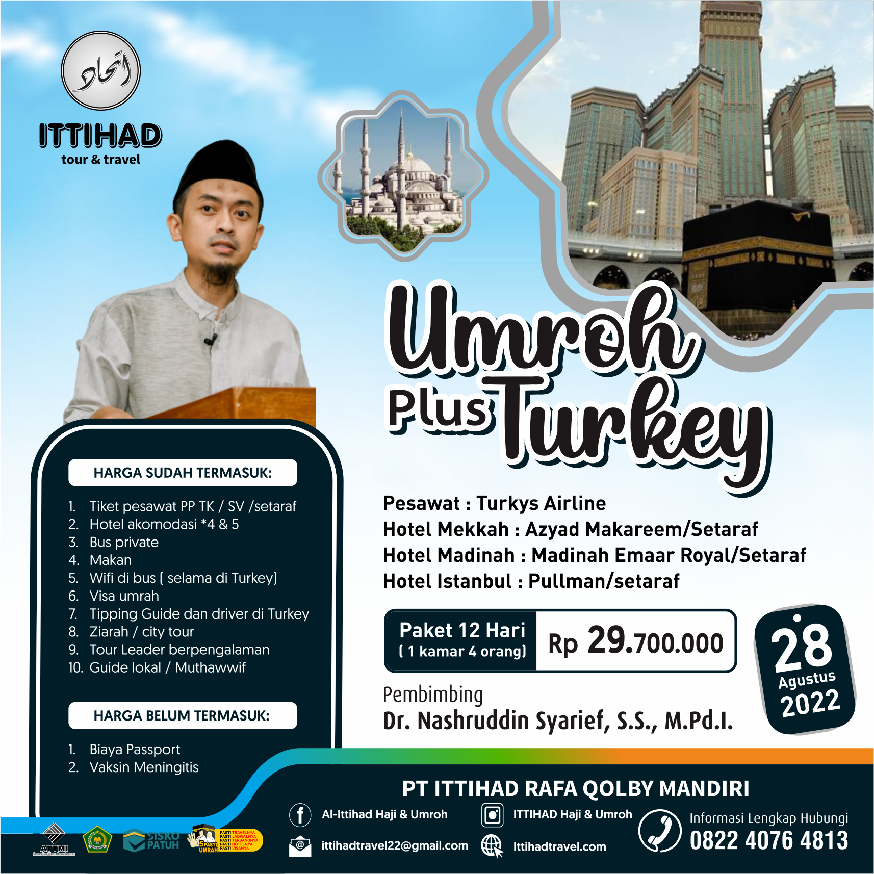 Flyer Umroh Plus Turki (28 Agust 2022) Ust. Nash IG