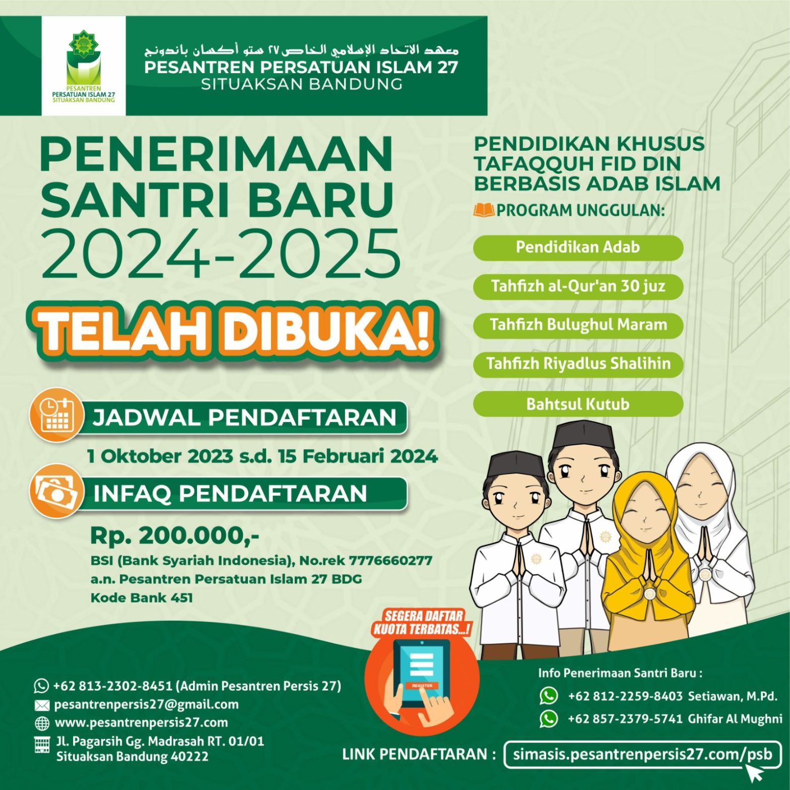 pendaftaran santri baru 2024-2025
