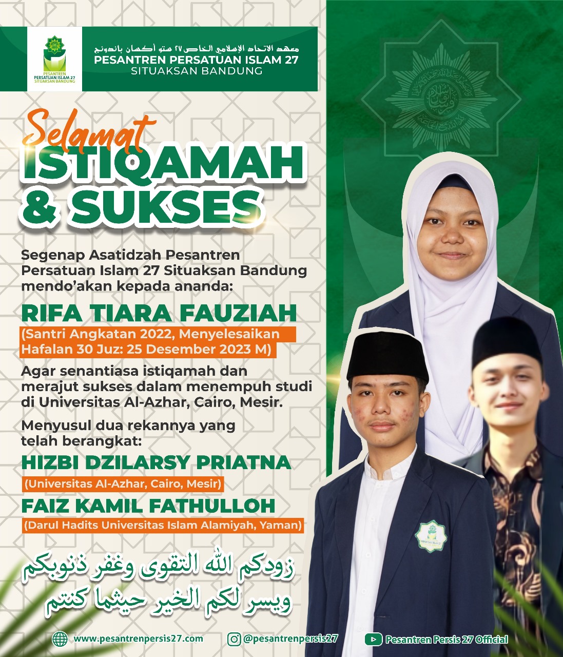 SELAMAT ISTIQAMAH & SUKSES